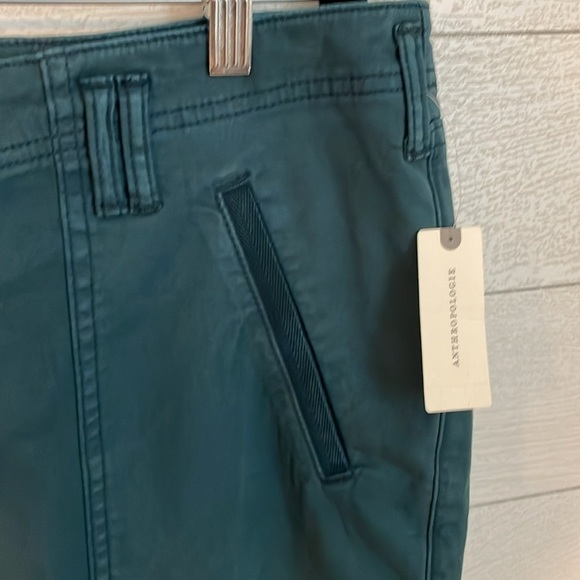 Pilcro Women's the Yaya Mid rise crop flare distressed hem turquoise sz 33T NWT - Picture 7 of 16